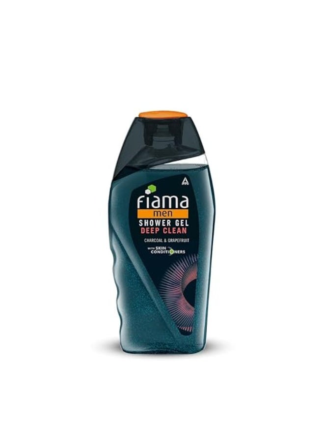 Fiama Men Body Wash Shower Gel Deep Clean, 250ml, Body Wash for Men with Skin Conditioners and Goodness of Charcoal & Grapefruit for Bright and Fresh Skin - Image 1